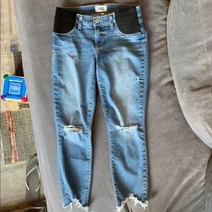 Paige cropped side panel maternity jeans